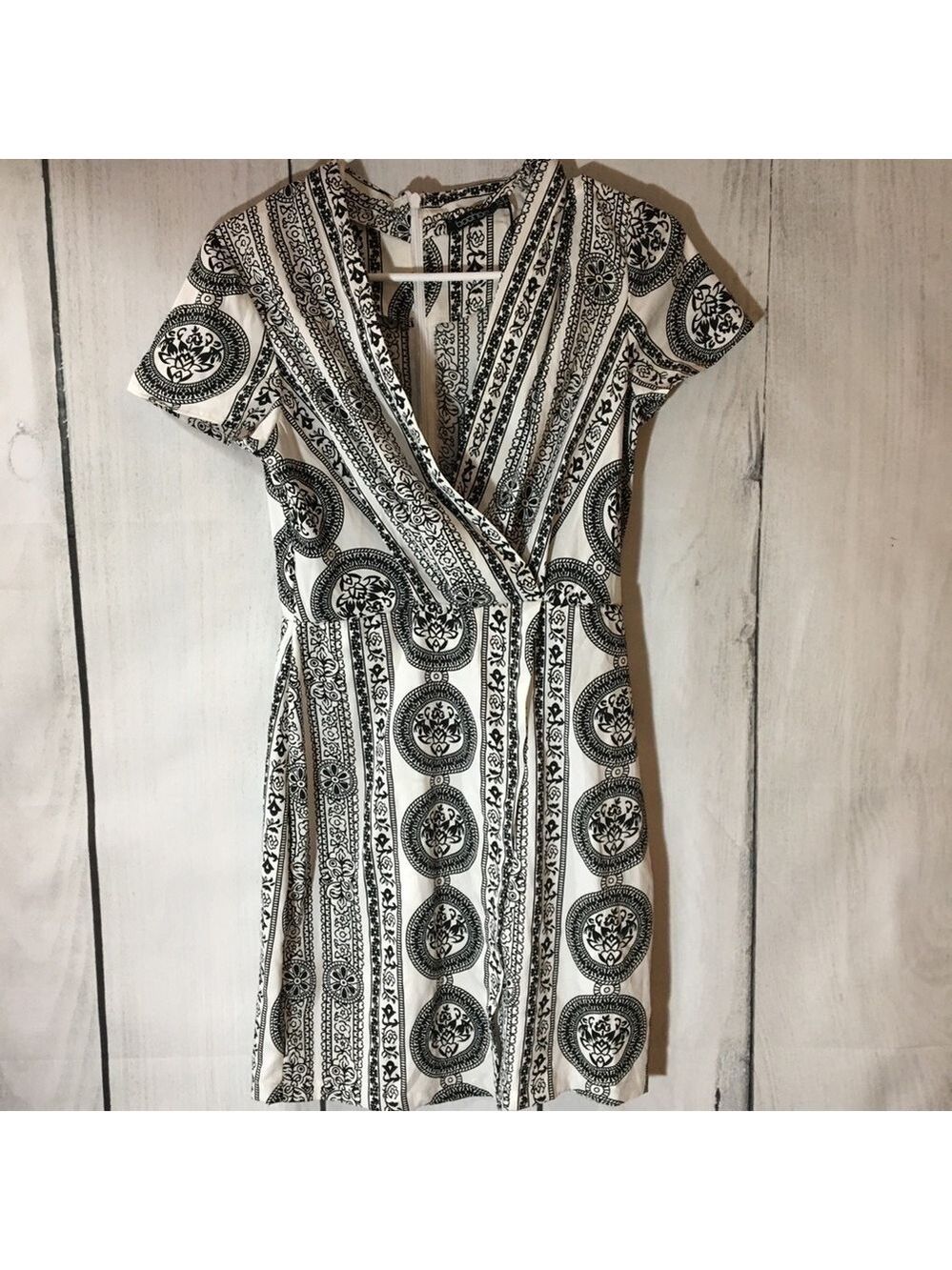 Boohoo Black and White Tribal Print Mini Dress